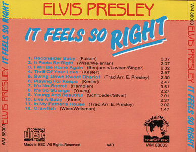 It Feels So Right - Elvis Presley Various CDs