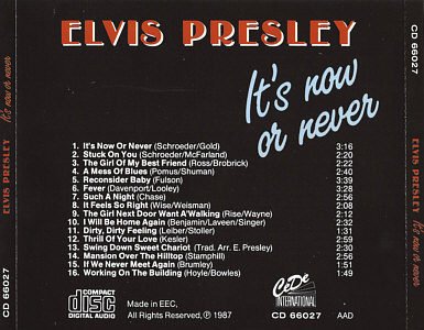 It's Now Or Never (CeDe International) - Elvis Presley Various CDs