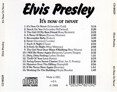 It's Now Or Never (Take Off CD 80129) - Elvis Presley Various CDs