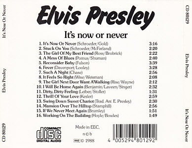 It's Now Or Never (Take Off) - Elvis Presley Various CDs