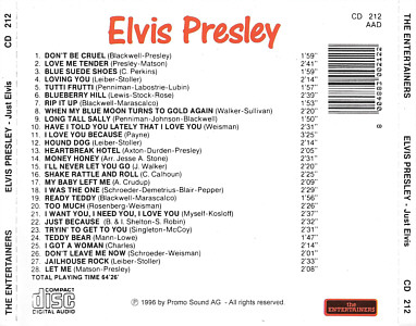 Just Elvis (The Entertainers) Japan 2000 - Elvis Presley Various CDs