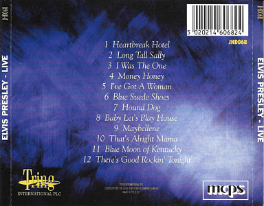 Live (Tring JHD068 - 1992) - Elvis Presley Various CDs