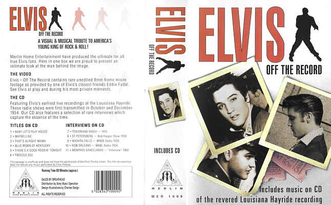 Live - Off the Record Tentcrest Ltd. - VHS & CD) - Elvis Presley Various CDs