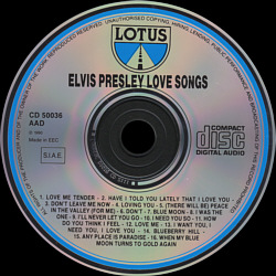 Elvis Presley Various CDs Love Songs (Lotus 1990) - Elvis Presley Various CDs