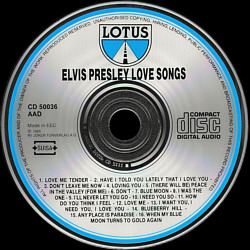 Elvis Presley Various CDs Love Songs (Lotus 1989) - Elvis Presley Various CDs