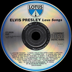 Elvis Presley Various CDs Love Songs (Lotus 1994) - Elvis Presley Various CDs