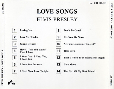 Love Songs (Vivo Imtrat 1991) - Elvis Presley Various CDs