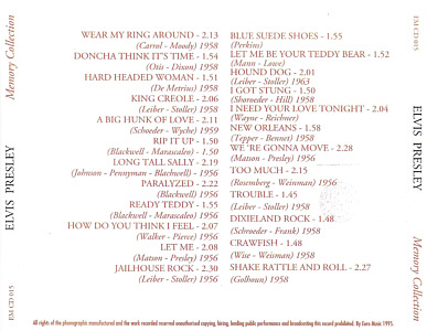 30 Greatest Hits - The Entertainers - Elvis Presley Various CDs Memory Collection - Elvis Presley Various CDs