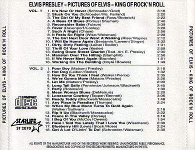 Pictures Of Elvis  - King Of Rock 'N Roll - Starlife ST 2070 Portugal 1990 - Elvis Presley Various CDs