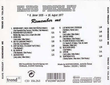Remember Me - Elvis Presley Various CDs