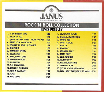 Rock 'n' Roll Collection (Janus) - Elvis Presley Various CDs