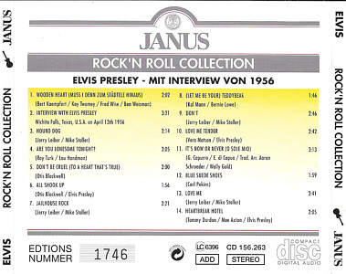 Rock 'n' Roll Collection (Janus) - Elvis Presley Various CDs