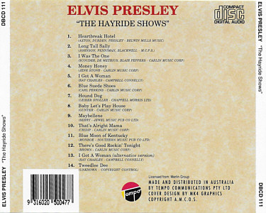 The Hayride Shows- Teppo Communication 1992 Australia 1995 - Elvis Presley Various CDs