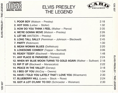 The Legend (Card Exklusive) - Elvis Presley Various CDs