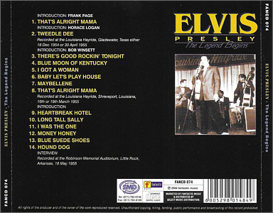 The Legend Begins (Select Music International) - Elvis Presley Various CDs
