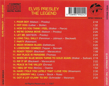 The Legend (World Star Collection WSC 99024) - Elvis Presley Various CDs