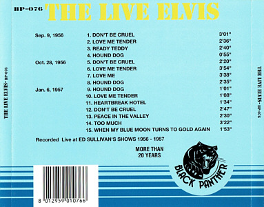 The Live Elvis (Black Panther) - Elvis Presley Various CDs