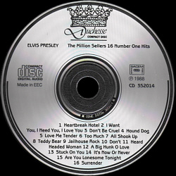 Elvis Presley Various CDs The Million Sellers - 16 Number One Hits - Duchesse France 1988 - Elvis Presley Various CDs