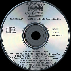 Elvis Presley Various CDs The Million Sellers - 16 Number One Hits - Duchesse Germany 1993 - Elvis Presley Various CDs