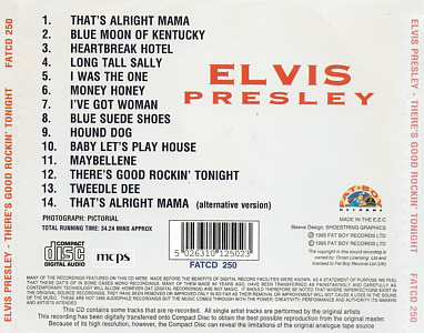 There's Good Rockin' Tonight (Fat Boy Records FATCD 250) - 1995 - Elvis Presley Various CDs