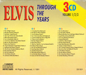 Through The Years 3 CD Volume 1/2/3 - Elvis Presley Various CDs