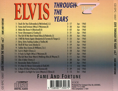 Through The Years Vol. 7  Fame And Fortune - Elvis Presley Various CDs