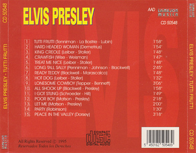 Tutti Frutti (Lamejor Musica) - Elvis Presley Various CDs
