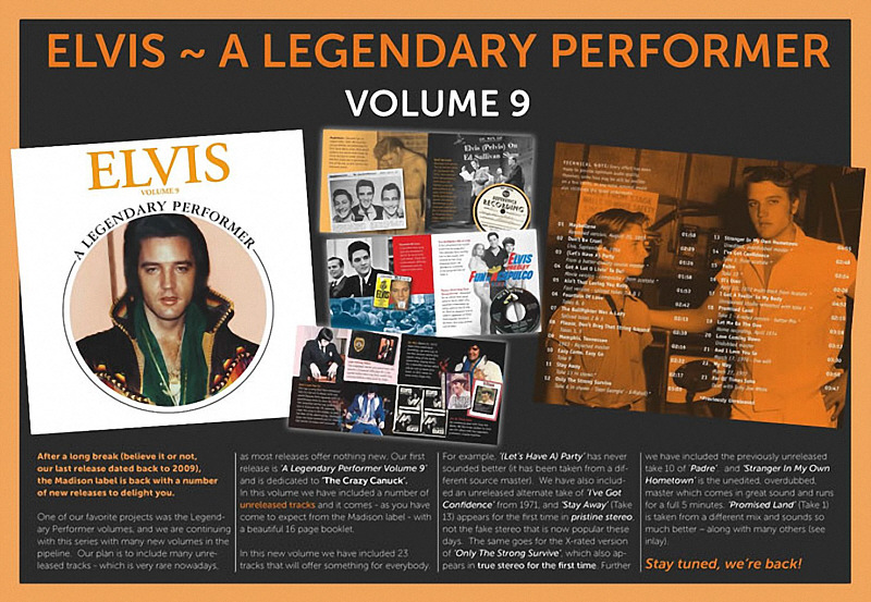 A Legendary Performer Vol. 9 (Madison) - Elvis Presley Bootleg CD