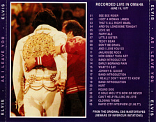 As I Leave You - Elvis Presley Bootleg CD