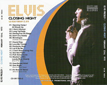 Closing Night - Elvis Presley Bootleg CD
