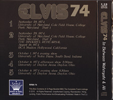 Elvis In Between Watergate & Ali - Elvis Presley Bootleg CD