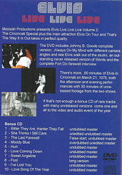 Elvis Live Live Live - Volume 2 - Elvis Presley Bootleg CD