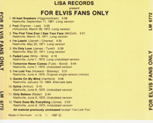 For Elvis Fans Only