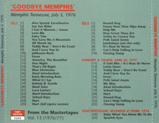 Goodbye Memphis - Elvis Presley Bootleg CD