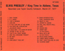 King Time In Abilene - Elvis Presley Bootleg CD