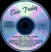 Live In Lake Tahoe - Elvis Presley Bootleg CD