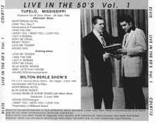Live In The 50's - Vol.1 - Elvis Presley Bootleg CD