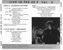 Live In The 50's - Vol.4 - Elvis Presley Bootleg CD