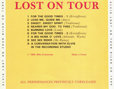 Lost On Tour - Elvis Presley Bootleg CD