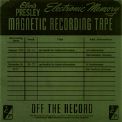 Off The Record - Elvis Presley Bootleg CD