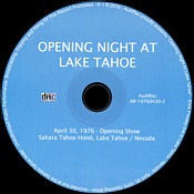 Opening Night At Lake Tahoe - Elvis Presley Bootleg CD