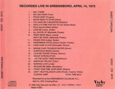 Sweet Carolina - Elvis Presley Bootleg CD