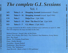 The Complete G.I. Blues Sessions Vol.1 - Elvis Presley Bootleg CD