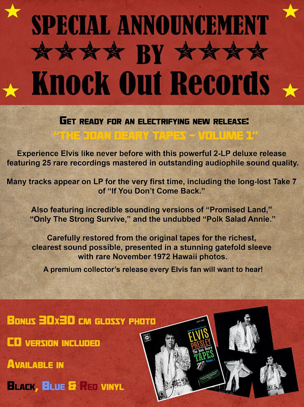 The Joan Deary Tapes - Volume 1 (LP/CD) - Elvis Presley Bootleg CD