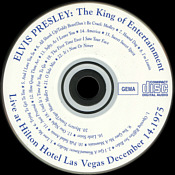 The King Of Entertainment - Elvis Presley Bootleg CD