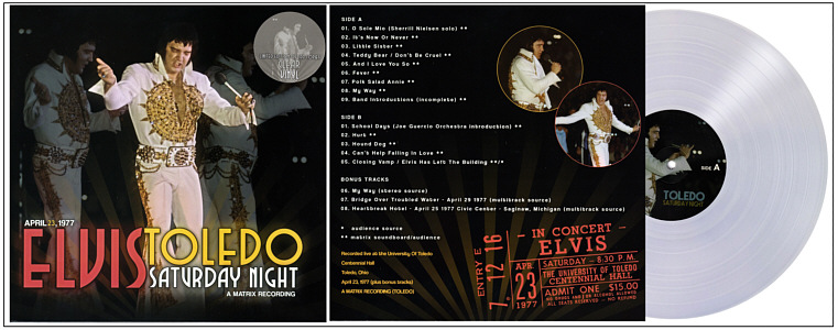 Toledo Saturday Night - A Matrix Recording (LP/CD) - Elvis Presley Bootleg CD