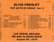 Top Acts In Vegas Vol.2 - Elvis Presley Bootleg CD