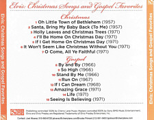 ELVIS: CHRISTMAS SONGS & GOSPEL FAVORITES - Cherry Lane Promo CDR