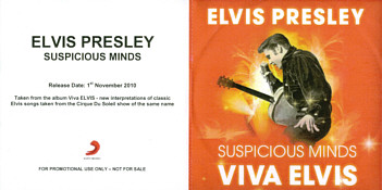 Viva Elvis - Suspicious Minds - Elvis Presley Promo CD-R