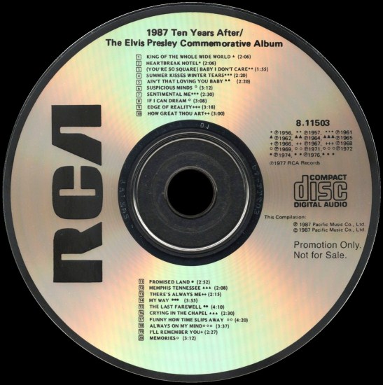 1987 - Ten Years After - The Elvis Presley Commemorative Album - Japan 1987 - RCA 8.11503